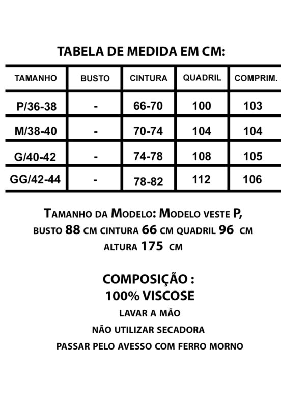 Calça Preta Pantalona de Viscose Feminina Sob - Image 7