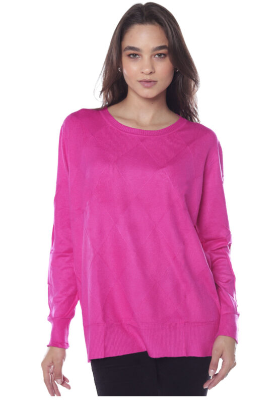 Blusa de Tricot Feminina Gola Canoa Sob Rosa - Image 4