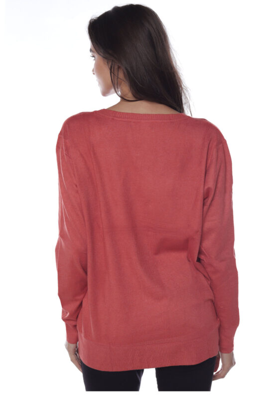 Blusa de Tricot Feminina Gola Canoa Sob Laranja - Image 5