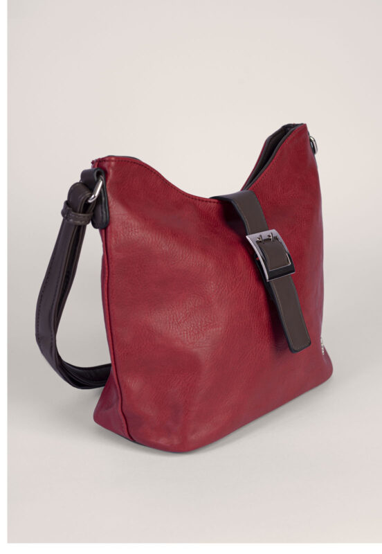 Bolsa Feminina Transversal Média com Zíper Sob Vermelha - Image 3