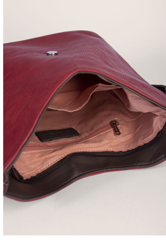 Bolsa Feminina Transversal Média com Zíper Sob Vermelha - Image 5