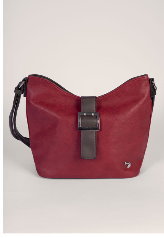 Bolsa Feminina Transversal Média com Zíper Sob Vermelha - Image 2