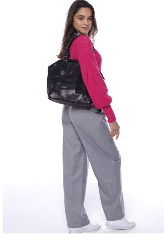 Bolsa Feminina Grande Preta de Ombro com Zíper Sob - Image 6