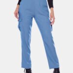 Calça Cargo Feminina Reta Sob Azul Clara