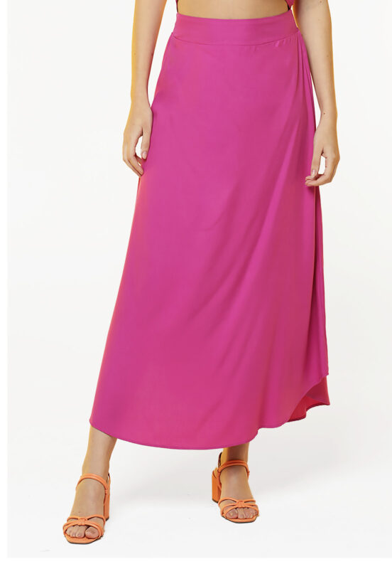 Saia Longa Lisa em Viscose com Forro Sob Rosa - Image 5