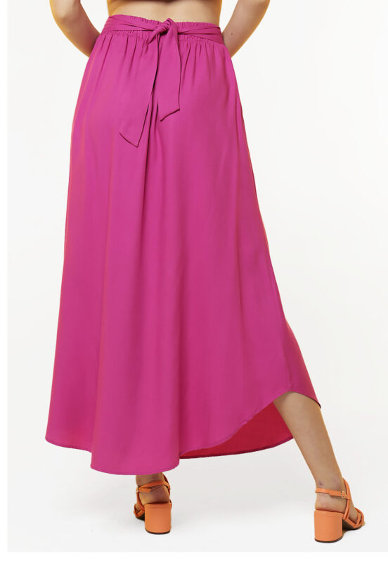 Saia Longa Lisa em Viscose com Forro Sob Rosa - Image 4