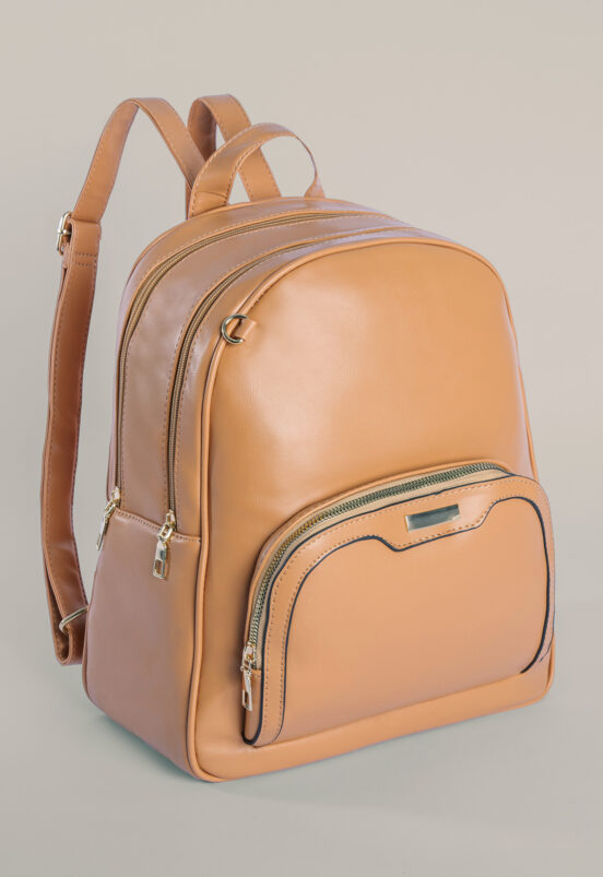 Mochila Feminina Caramelo Lisa Social com Nécessaire Sob - Image 4