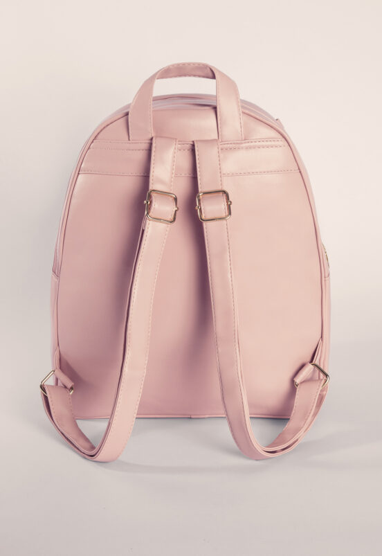 Mochila Feminina Rosa Lisa Social com Nécessaire Sob - Image 4