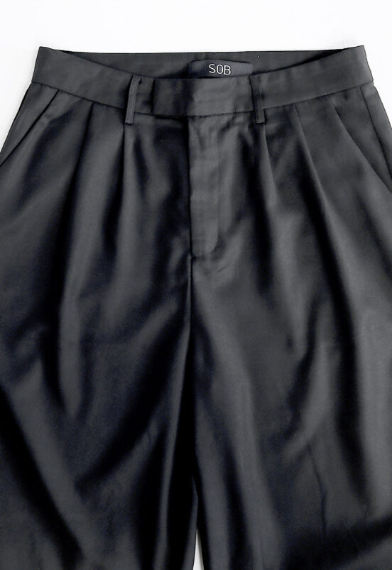 Calça de Pregas Preta Pantalona Alfaiataria Feminina Sob - Image 6