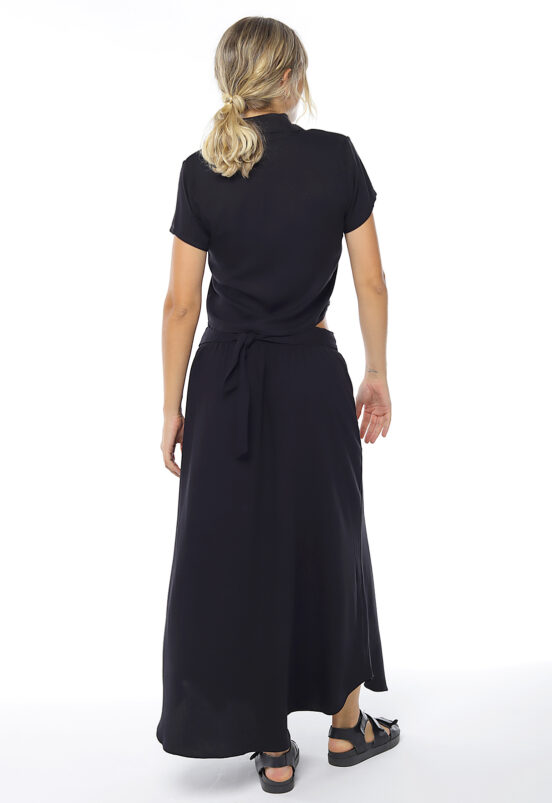 Conjunto Preto Saia Longa e Blusa em Viscose Sob Sob - Image 7