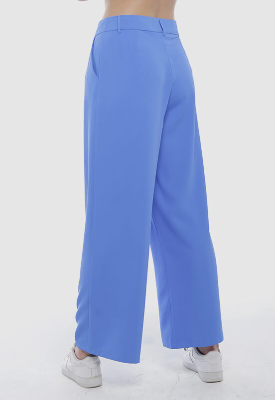Calça Social de Pregas Azul Feminina  Alfaiataria Pantalona Sob - Image 3