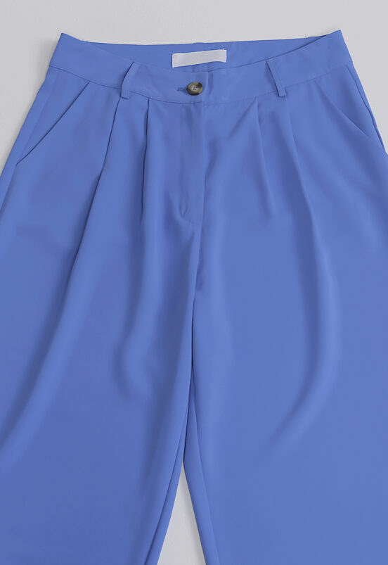 Calça Social de Pregas Azul Feminina  Alfaiataria Pantalona Sob - Image 6