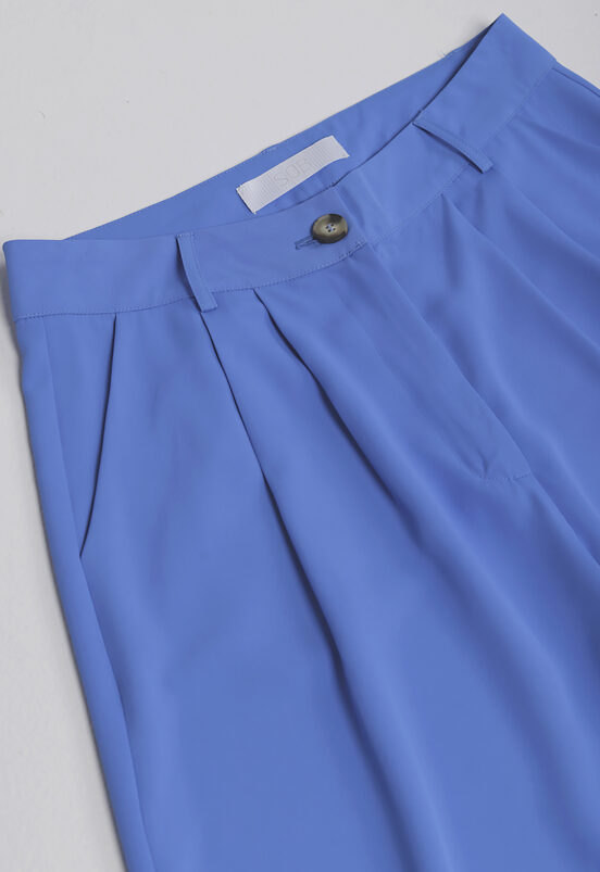 Calça Social de Pregas Azul Feminina  Alfaiataria Pantalona Sob - Image 7