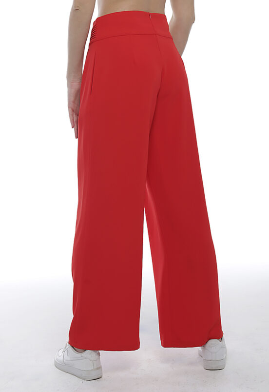 Calça Social Feminina Alfaiataria com Pregas Sob Vermelha - Image 5