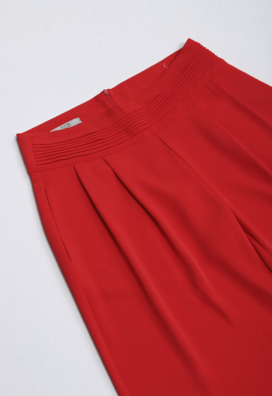 Calça Social Feminina Alfaiataria com Pregas Sob Vermelha - Image 6