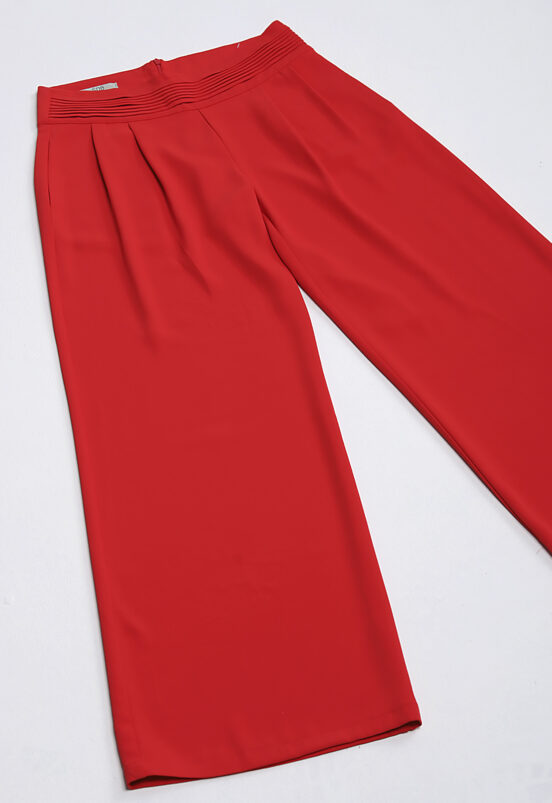 Calça Social Feminina Alfaiataria com Pregas Sob Vermelha - Image 4