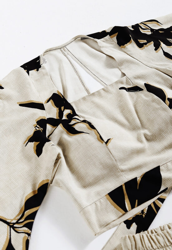 Conjunto Saia e Blusa Estampado Sob Bege e Preto - Image 7