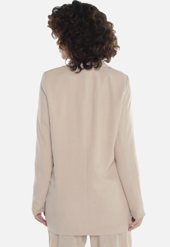 Blazer Caramelo Feminino Longo Alfaiataria com Bolsos Sob - Image 5