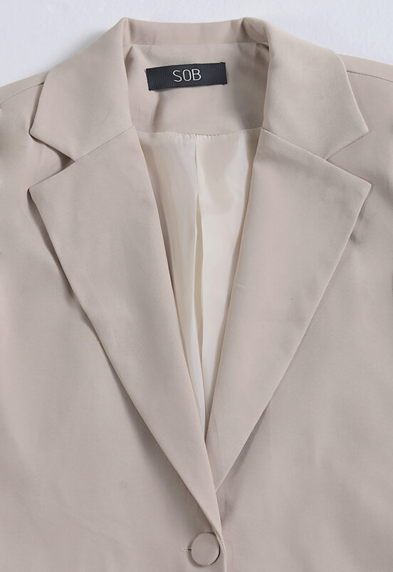 Blazer Caramelo Feminino Longo Alfaiataria com Bolsos Sob - Image 7