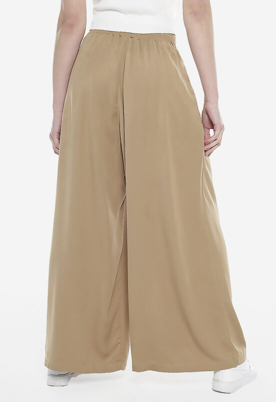 Calça Pantalona com Pregas Feminina Caramelo Sob com Bolsos - Image 7