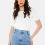 Shorts Jeans Feminino Básico Cintura Alta Sob Azul Claro