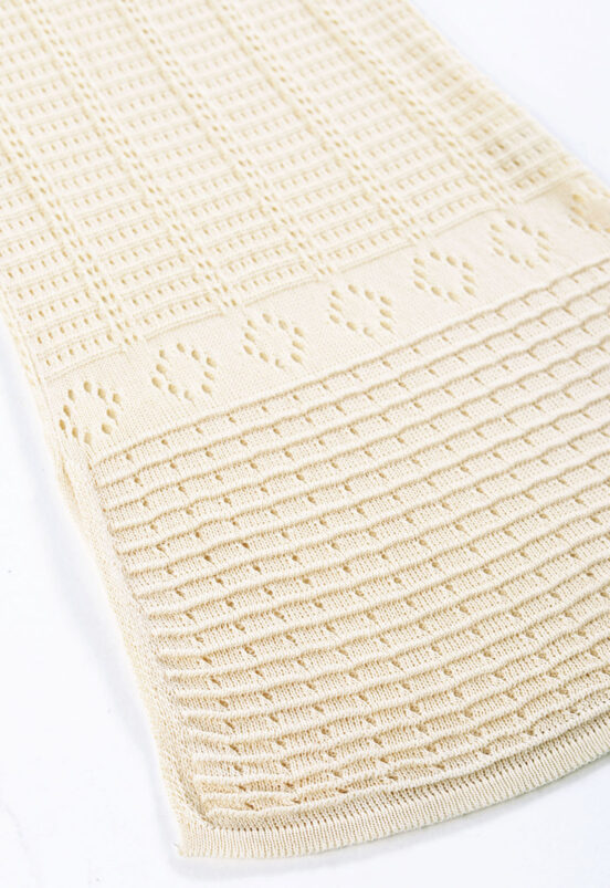 Vestido Longo de Crochê Bege com Forro Sob - Image 8