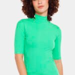 Blusa Viscose Canelada com Mangas Verde Sob