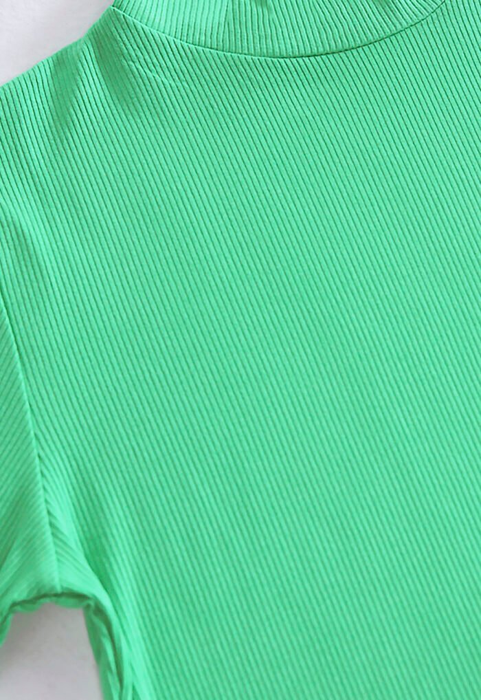 Blusa Viscose Canelada com Mangas Verde Sob - Imagem 5