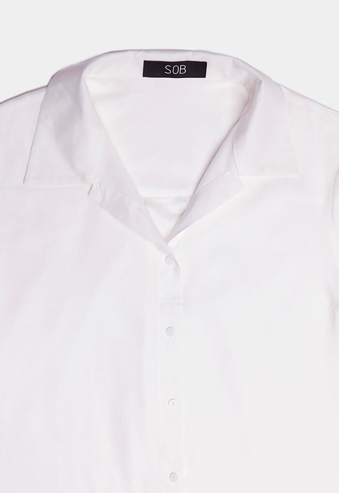 Camisa Branca de Linho com Viscose Manga Curta Sob - Imagem 3