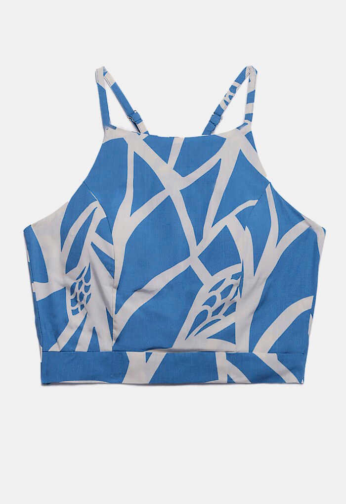 Conjunto Saia Longa e Blusa com Bojo Estampado Azul Sob - Imagem 5