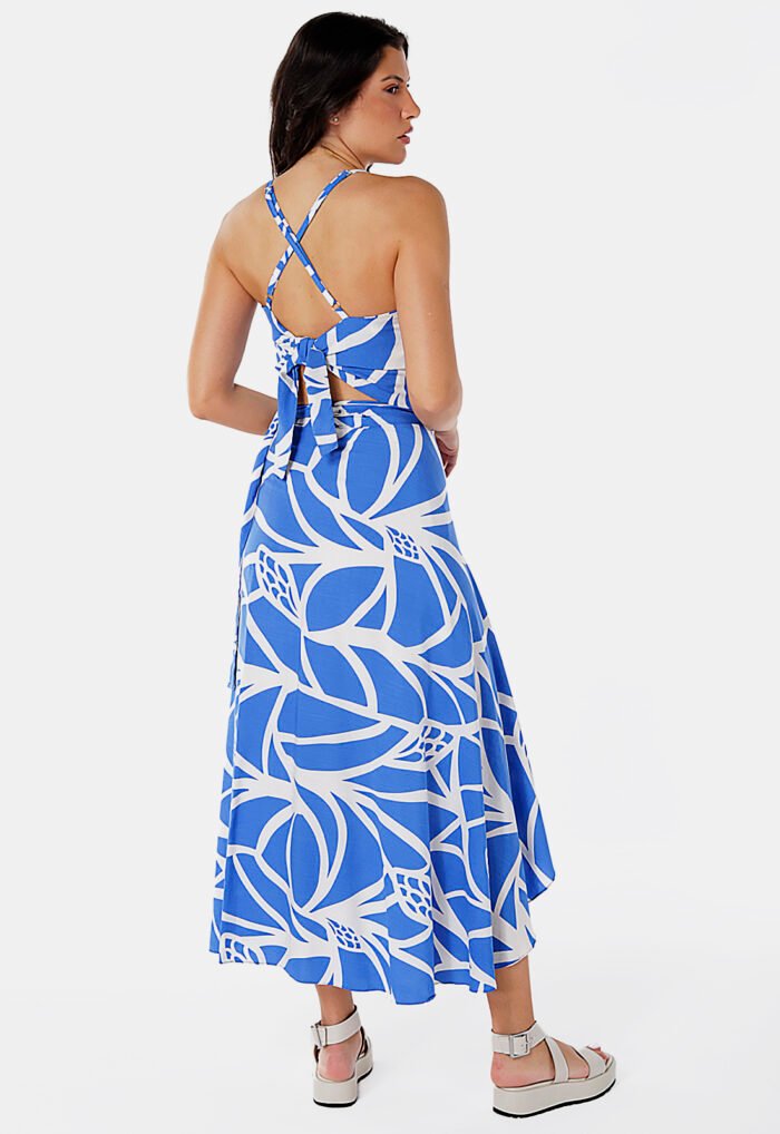 Conjunto Saia Longa e Blusa com Bojo Estampado Azul Sob - Imagem 4
