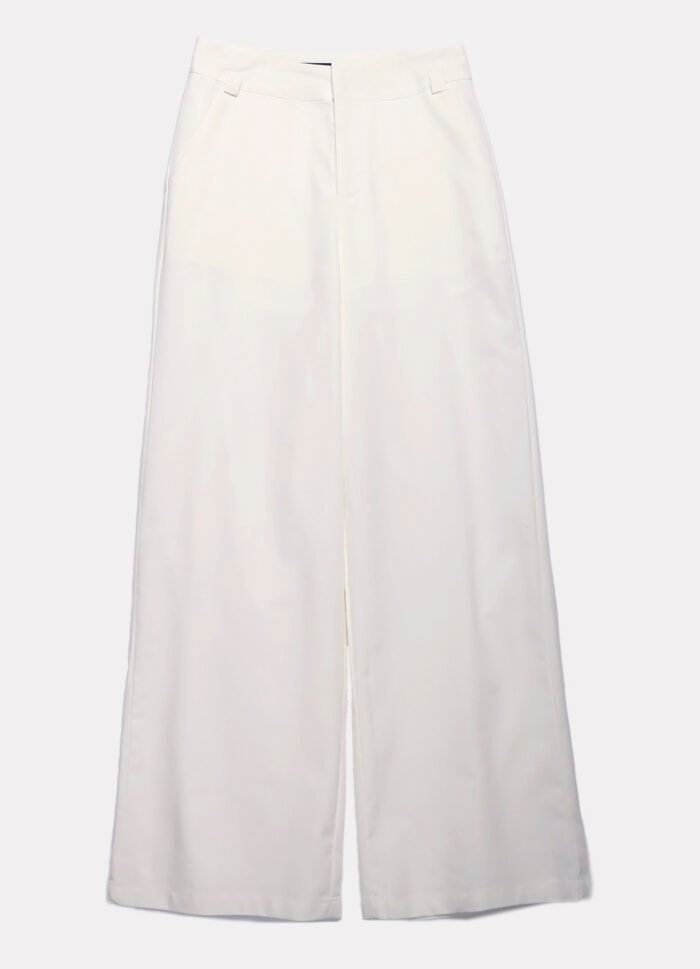 Calça de Linho Branca Pantalona Alfaiataria Feminina Sob - Imagem 5