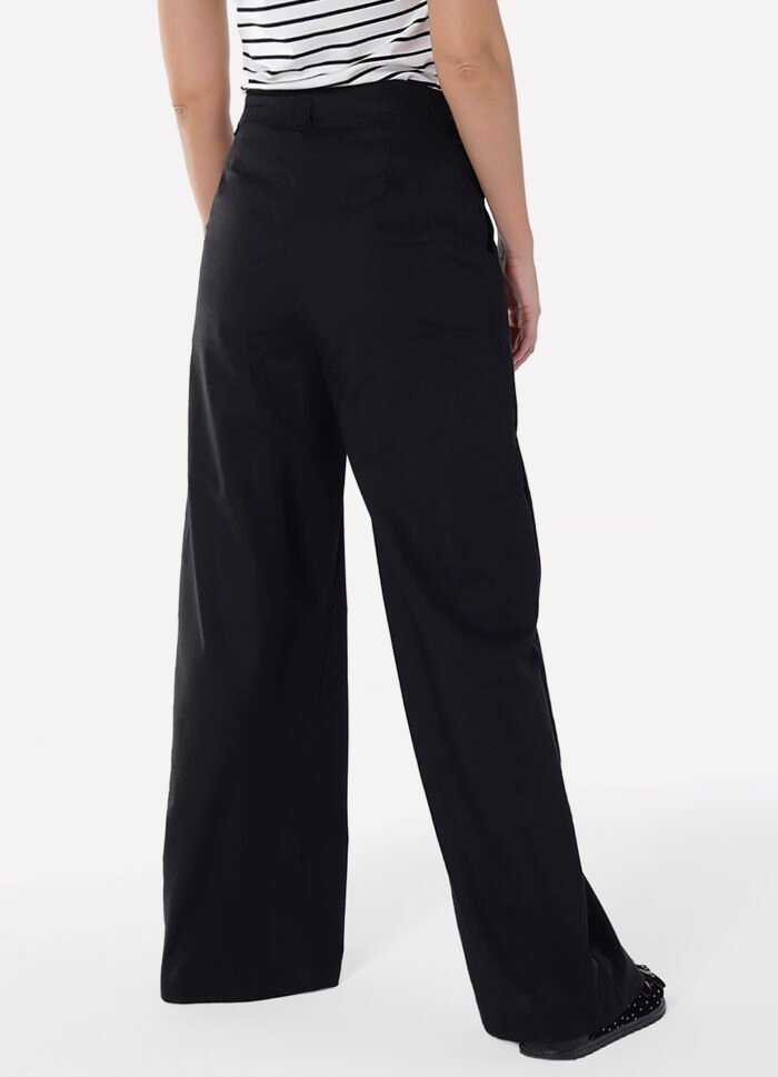 Calça de Linho Preta Pantalona Alfaiataria Feminina Sob - Imagem 6