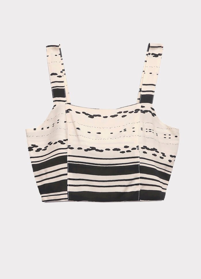Conjunto Saia  Longa com Bolsos e Top Preto e Creme Sob - Imagem 8