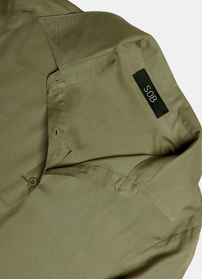 Camisa Feminina Verde Militar Viscose com Linho Sob - Imagem 4