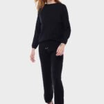 Conjunto de Calça e Blusa de Tricot Macio Preto