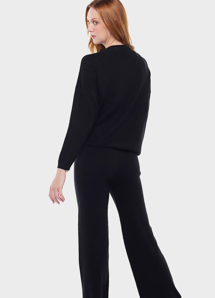 Conjunto de Calça e Blusa de Tricot Macio Preto - Imagem 3