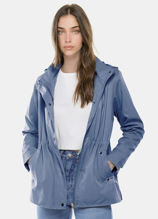 Casaco Parka Azul Forrada com Capuz - Image 3