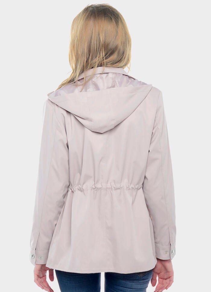 Casaco Parka Bege Social Forrada com Capuz Sob - Imagem 6