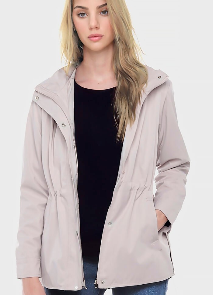 Casaco Parka Bege Social Forrada com Capuz Sob - Imagem 5