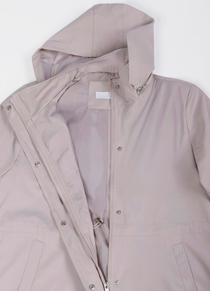 Casaco Parka Bege Social Forrada com Capuz Sob - Imagem 4