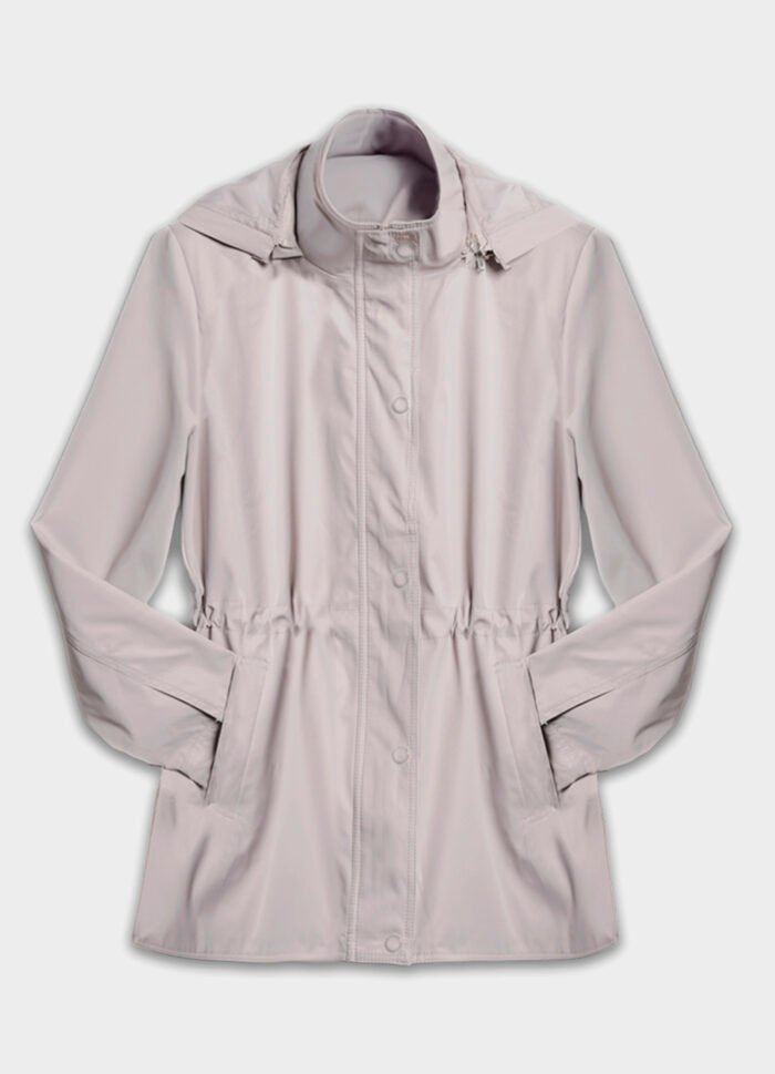 Casaco Parka Bege Social Forrada com Capuz Sob - Imagem 3