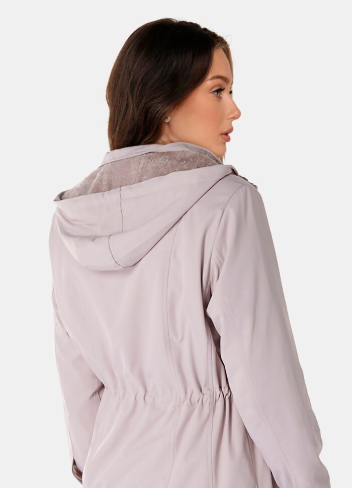 Casaco Parka Bege Forrada PELÚCIA  Botão Dourado - Imagem 5