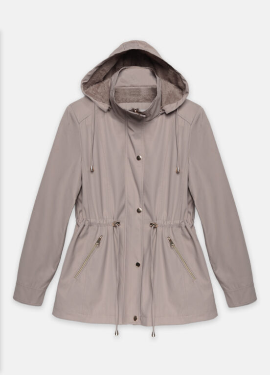 Casaco Parka Castanho Forrada PELÚCIA  Botão Dourado - Image 6