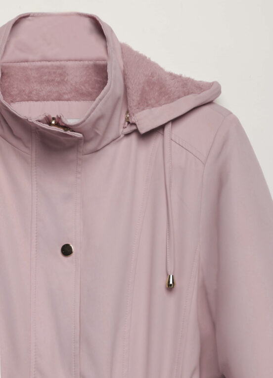 Casaco Parka Rosa Forrada PELÚCIA  Botão Dourado - Image 7
