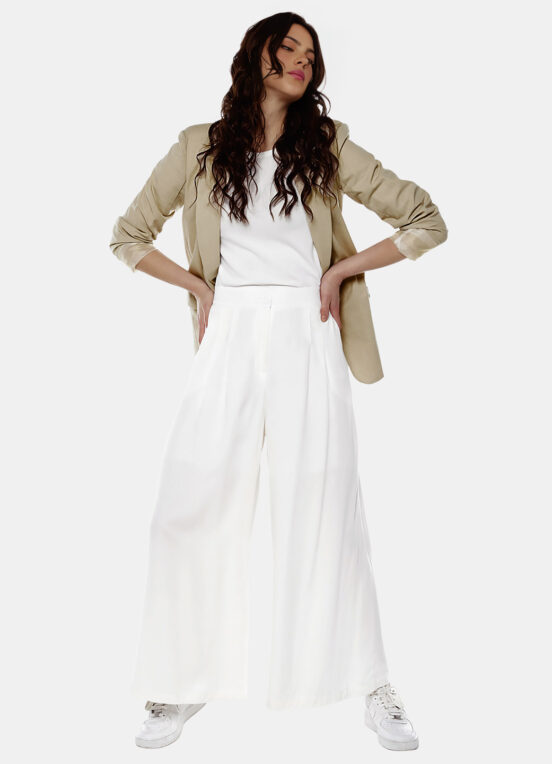 Blazer de Alfaiataria Feminino Bege Mocha com Bolsos Viscose - Image 2