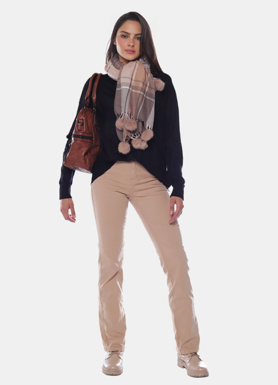 Blusa de Tricot Preta Gola Canoa Macia - Image 2
