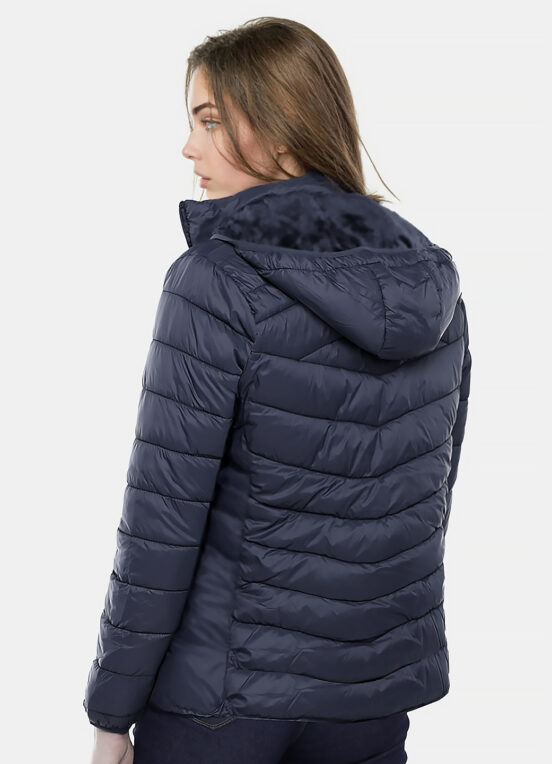 Casaco Puffer Forrado Veludo Azul Marinho  com Bolsos - Image 6