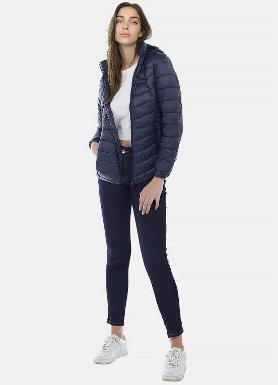 Casaco Puffer Forrado Veludo Azul Marinho  com Bolsos - Image 5