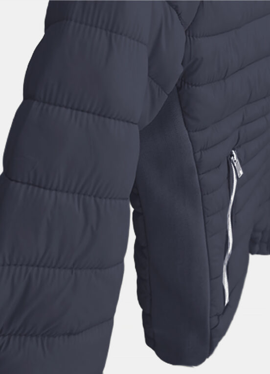 Casaco Puffer Forrado Veludo Azul Marinho  com Bolsos - Image 3